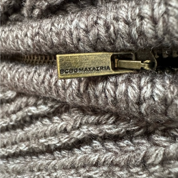 BCBGMAXAZRIA Harvey Wool Cape Poncho Sweater Grey Dusk -Heavy Knit-Cowl Neck NWT - Picture 9 of 9